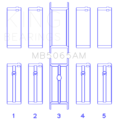 King Chrysler/Mitsubishi 122ci 2.0L (Size STD) Main Bearing Set - MB5065AM