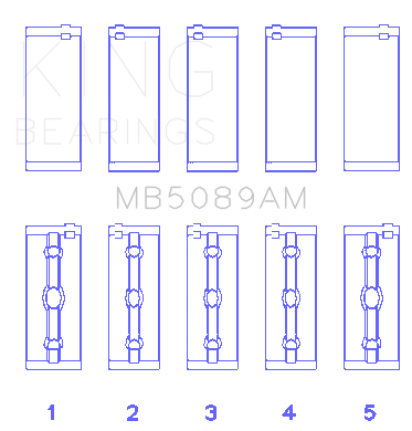 King Engine Bearings Toyota 1Rz (Size +0.50mm) Main Bearing Set - MB5089AM0.5