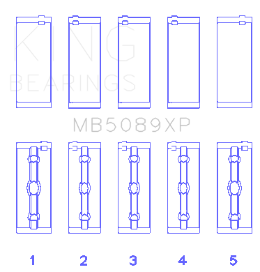 King Engine Bearings Toyota 1Rz/2Rz/3Rz (Size +.026mm) Main Bearing Set - MB5089XP.026