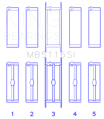 King Chrysler 426Ci/ 440Ci V8 OHV (Size 1.0) Main Bearing Set - MB5116SI010