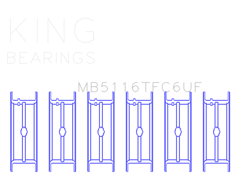 King Chrysler 426Ci/ 440Ci V8 OHV- 6 Upper Flanges (Top Fuel) Main Bearing Set - MB5116TFC6UF