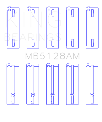 King Engine Bearings Isuzu 4Xe1/4Xf1/4Xc1T (Size +1.0mm) Main Bearing Set - MB5128AM1.0