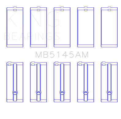 King Engine Bearings Toyota 2.4D L 2L (Size +0.25mm) Main Bearing Set - MB5145AM0.25