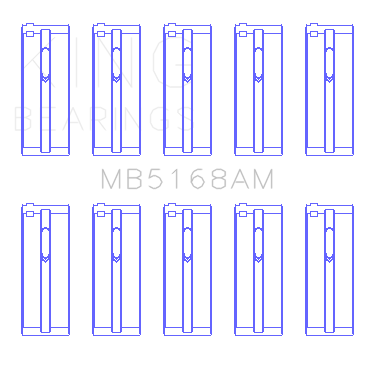 King Engine Bearings Honda F22B/H22A (Size +1.0mm) Main Bearing Set - MB5168AM1.0