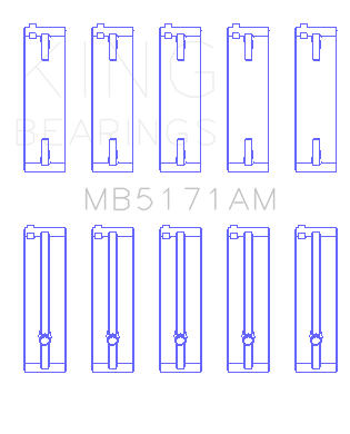 King Mazda FS-DE L4/FP L4/FS L4  DOHC 16 Valve  (Size STD) Main Bearing Set - MB5171AM