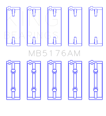 King Mitsuishi 4G93 SOHC (Size 0.5) Main Bearing Set - MB5176AM0.5