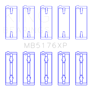 King Mitsuishi 4G91/4G92/4G93 16V (Size STDX) Crankshaft Main Bearing Set - MB5176XPSTDX