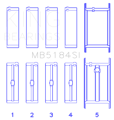 King GM 262/302/327/350 (Size .040) Main Bearing Set - MB5184SI040