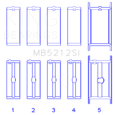 King Chevrolet 396/400/427/502 16V (Size +0.20) Main Bearing Set - MB5212SI020