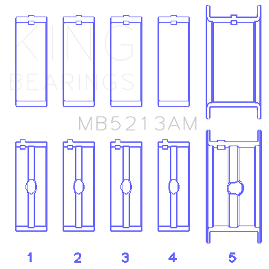 King 66-01 Various GM (Size 010)  Main Bearing Set - MB5213AM010