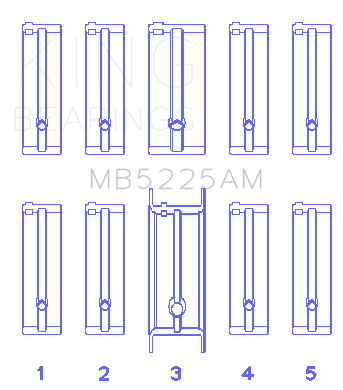 King Engine Bearings Mazda 626 F8 (Size +1.0mm) Main Bearing Set - MB5225AM1.0