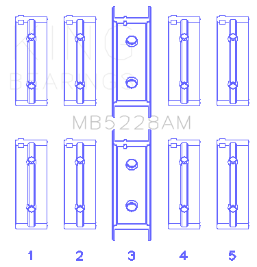 King Engine Bearings Mitsubishi 4G52 (Size +0.25mm) Main Bearing Set - MB5228AM0.25