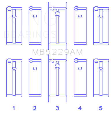 King Engine Bearings Nissan Datsun A12/(Size +1.0mm) Main Bearing Set - MB5229AM1.0
