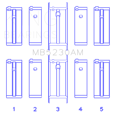 King Engine Bearings Nissan E15/E16/E13/E15ET (Size +0.75mm) Main Bearing Set - MB5230AM0.75