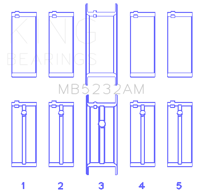 King Engine Bearings Nissan Datsun A12/(Size +1.0mm) Main Bearing Set - MB5232AM1.0