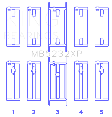 King Nissan CA16DET/CA18DET/CA20ET (Size STD) Performance Main Bearing Set - MB5232XP