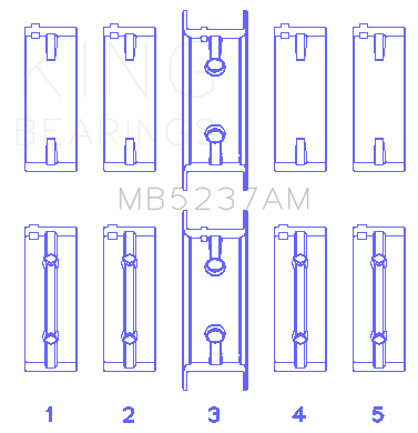 King Engine Bearings Mitsubishi 4G12 (Size +0.75mm) Main Bearing Set - MB5237AM0.75