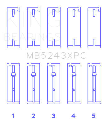 King Nissan Sr20De (Size 0.26) Main Bearing Set - MB5243XPC.026
