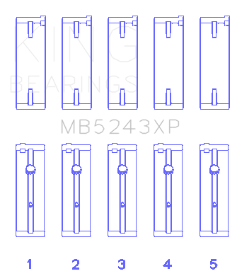 King Nissan SR20DE/DET 2.0L Performance Main Bearing Set - Size STDX - MB5243XPSTDX