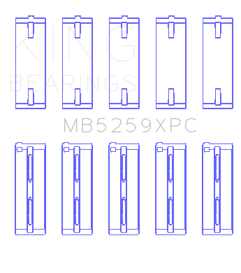 King Engine Bearings Honda A-Series/B-Series/K-Series (Size +0.50mm) Main Bearing Set - MB5259XPC0.5