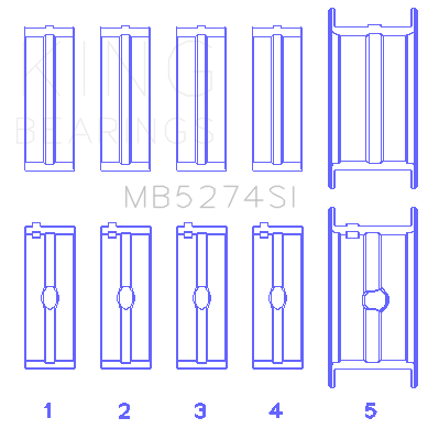 King GM 366/396/402/427/502 Main Bearing Set - MB5274SI010