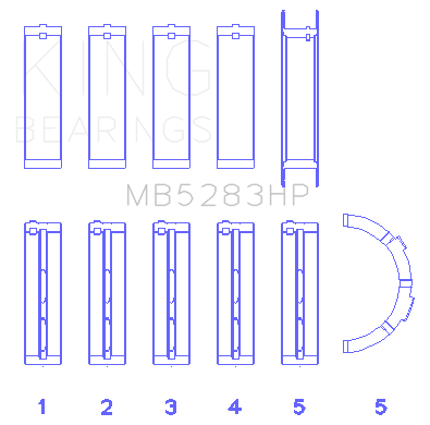 King Performance Main Bearing Set - Size .026 - MB5283HP.026