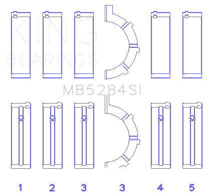 King Engine Bearings Chrysler/Jeep 287Ci 4.7L (Size +0.50mm) Main Bearing Set - MB5284SI0.5
