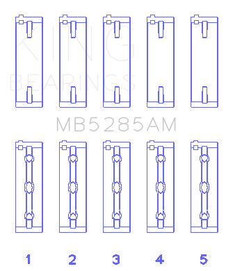 King Engine Bearings Suzuki J18K/J20A (Size +1.0mm) Main Bearing Set - MB5285AM1.0
