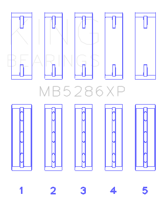 King Toyota 1UZ-FE/2UZ-FE/3UZ-FE (Size STD) Performance Main Bearing Set - MB5286XP