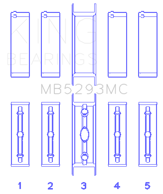 King GM Vortec /LS-Series Gen III IV V (Size +0.030) Main Bearing Set - MB5293MC030