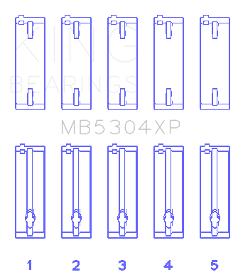 King Mazda B6/B6-T/ZM/B3/B5 (Size +0.5) Main Bearing Set - MB5304XP0.5