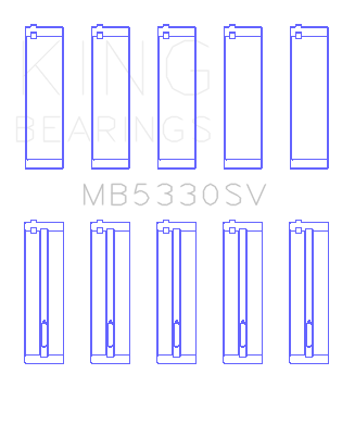 King Engine Bearings Mercedes Benz Om611.960/981/821/962/966 (Size +0.50mm) Main Bearing Set - MB5330SV0.5