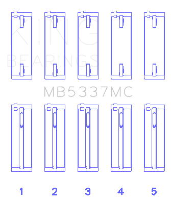 King Audi/VW CFFA/ CAYB/ CAYC (Size 0.25) Main Bearing Set - MB5337MC0.25