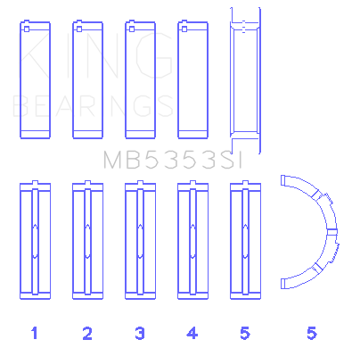 King Engine Bearings Ford 281 4.6L Sohc 16V (Size +0.75mm) Main Bearing Set - MB5353SI0.75