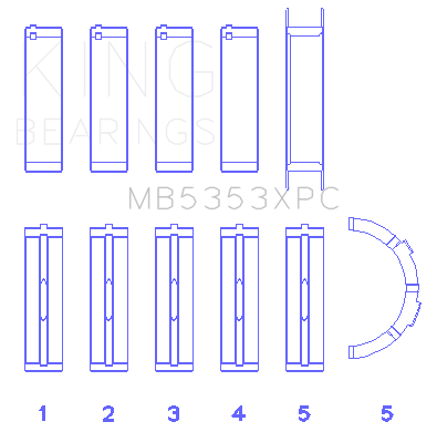 King Engine Bearings Ford 281 4.6L Sohc 16V (Size +.026mm) Main Bearing Set - MB5353XPC.026