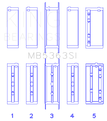 King Engine Bearings General Motors 379/395 (Size +0.25mm) Main Bearing Set - MB5363SI0.25
