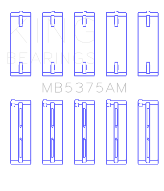 King Engine Bearings Toyota 2Zzge (Size +0.50mm) Main Bearing Set - MB5375AM0.5