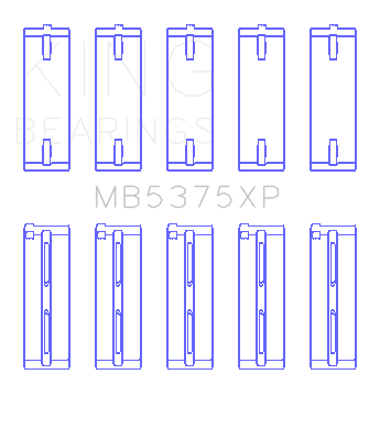 King Engine Bearings Toyota 2Zzge (Size +0.50mm) Main Bearing Set - MB5375XP0.5