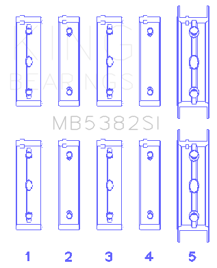 King Subaru EJ20/EJ22/EJ25 (Incl. Turbo) (Size 0.05) Main Bearing Set - MB5382SI0.5