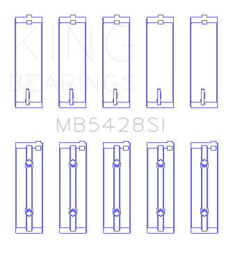 King Engine Bearings Honda R16A/R18A 2006- Current (Size +1.0mm) Main Bearing Set - MB5428SI1.0