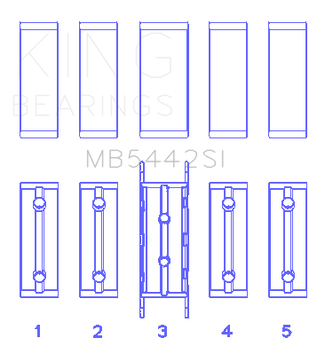 King Ford/Mazda Duratec 2.0/2.3 DOHC (Size STD) Silicon Bi-Metal Aluminum Main Bearing Set - MB5442SI