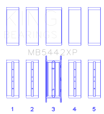 King Ford 2.0 2.3L EcoBoost Crankshaft Main Bearing Set (Set of 5) - MB5442XP.026