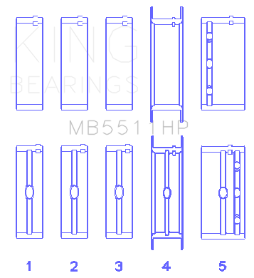 King GM 326/350/389/400 w/ 3in Main (Size .010) Main Bearing Set - MB5511HP010