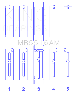 King Jeep 350CI 5.7L Main Bearing Set - MB5516AM010