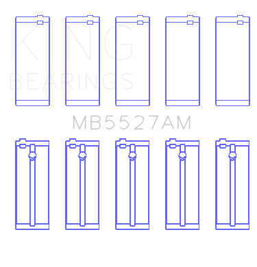 King Engine Bearings Toyota 4A-Fe/5A-Fe/7A-Fe (Size +0.50mm) Main Bearing Set - MB5527AM1.5