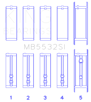 King Engine Bearings Chevrolet 151/154 OE Replacement Main Bearing Set - MB5532SI030