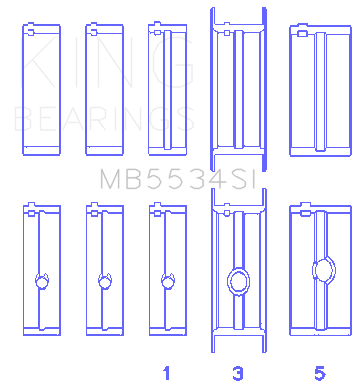 King Chrysler/Jeep 318ci (Size 030) Main Bearing Set - MB5534SI030
