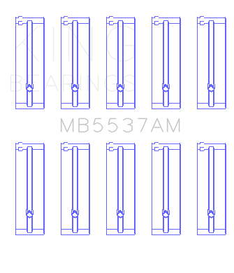 King Ford/Kia/Mazda DOHC 16 Valve/SOHC 8 Valve/SOHC 16 Valve (Size +0.75) Main Bearing Set - MB5537AM0.75