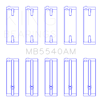 King Engine Bearings Isuzu 4Xc1/T/4Xe1W (Size +1.0mm) Main Bearing Set - MB5540AM1.0