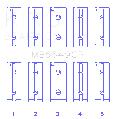 King Engine Bearings 83-95 Fiat Regata 85 Main Bearing - Set of 10 - MB5549CP040